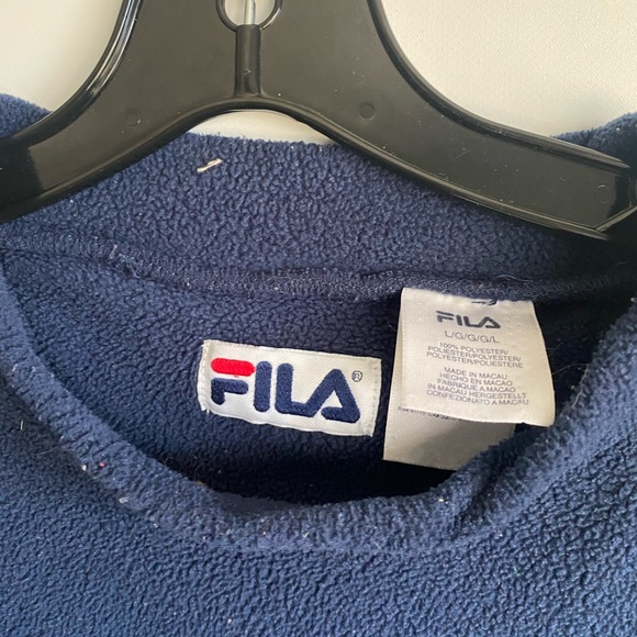 Vintage FILA Men’s L Pullover Fleece Navy - Picture 3 of 4